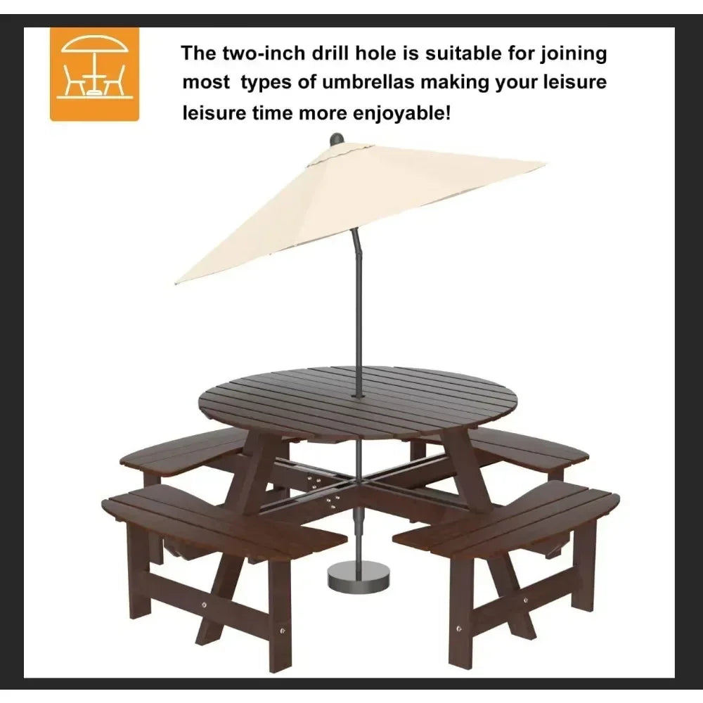 1720lb Capacity Table Pliante Backyard Outdoor Round Table