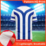 97-98 Men's Jersey Blue And White Striped T-Shirt