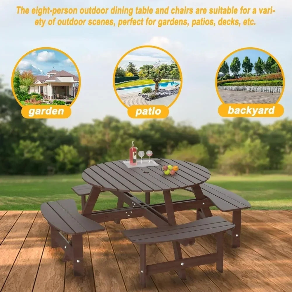 1720lb Capacity Table Pliante Backyard Outdoor Round Table