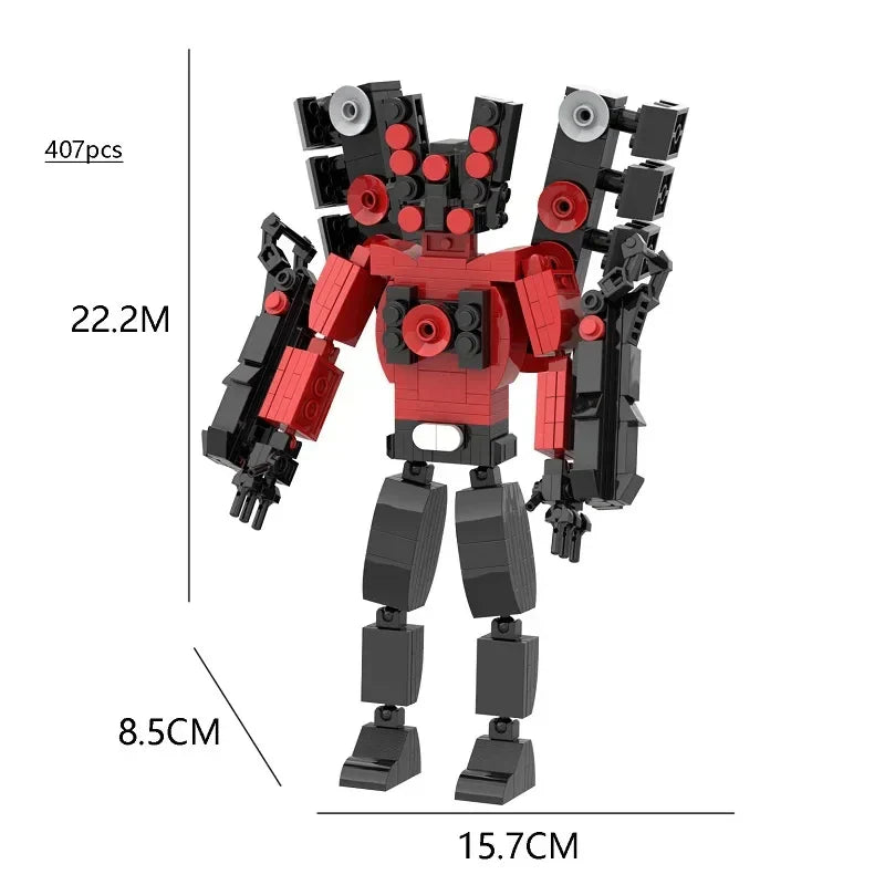 1-5PCS Skibidi Toilet Man vs Monitor Building Block