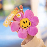 15cm Smiling Sunflower Plush Pendant Colorful Plant Flower