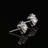 925 Sterling Silver 0.5/1 Carat Moissanite Square Earrings