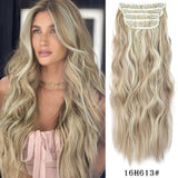 4Pcs/Set 20Inch Synthetic Hair Clip In Long Wavy