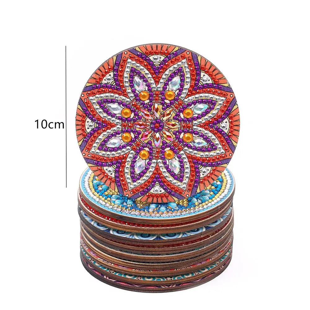 10pcs Diamond Art Coasters With Holder Scratch-resist Wear-resist