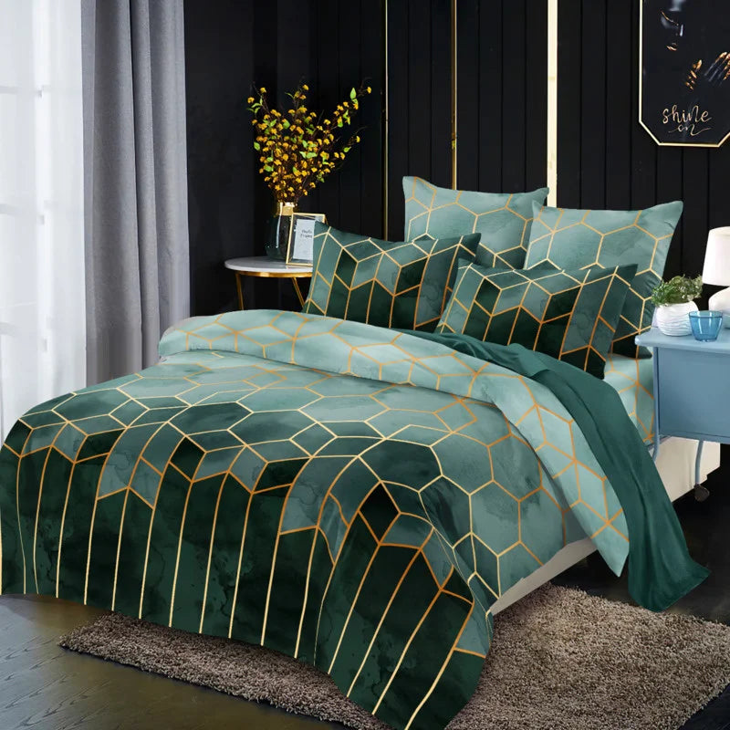 2/3 Pcs Luxury Duvet Cover Set Fashion Geometry