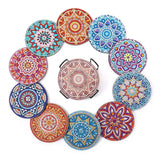 10pcs Diamond Art Coasters With Holder Scratch-resist Wear-resist