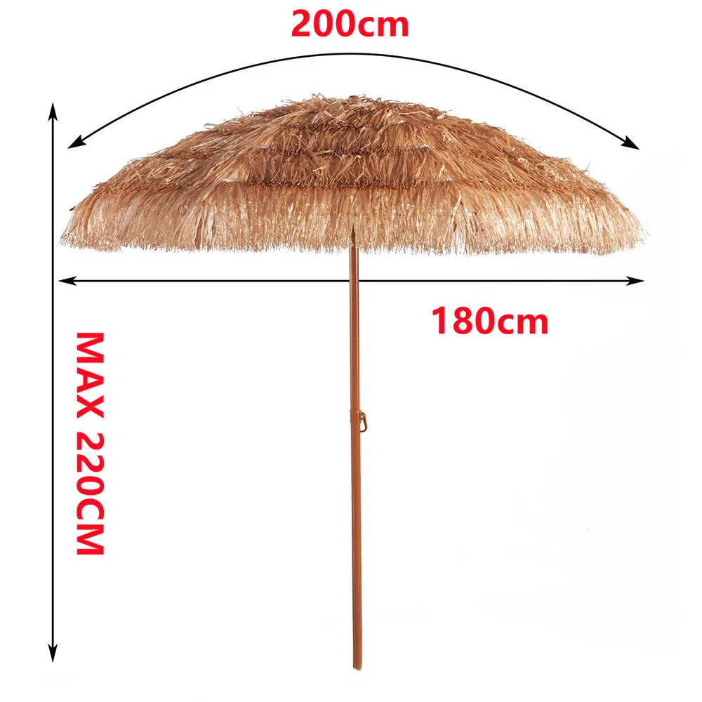 200x220cm Tiki Umbrellas Simulated Thatch Patio Beach Umbrella