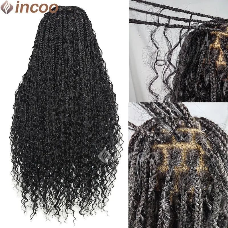 32 Inch Boho Box Braided Wigs Double Lace