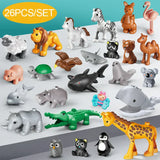 26pcs/set Big Size Figure Animals Block Farm Series