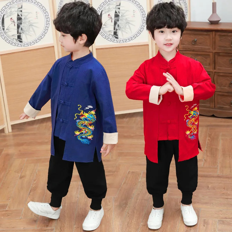 2023NEW Chinese Traditional Hanfu For Kids Boys Long