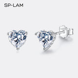 1CT Moissanite Earrings Heart Created Diamond Stone Genuine