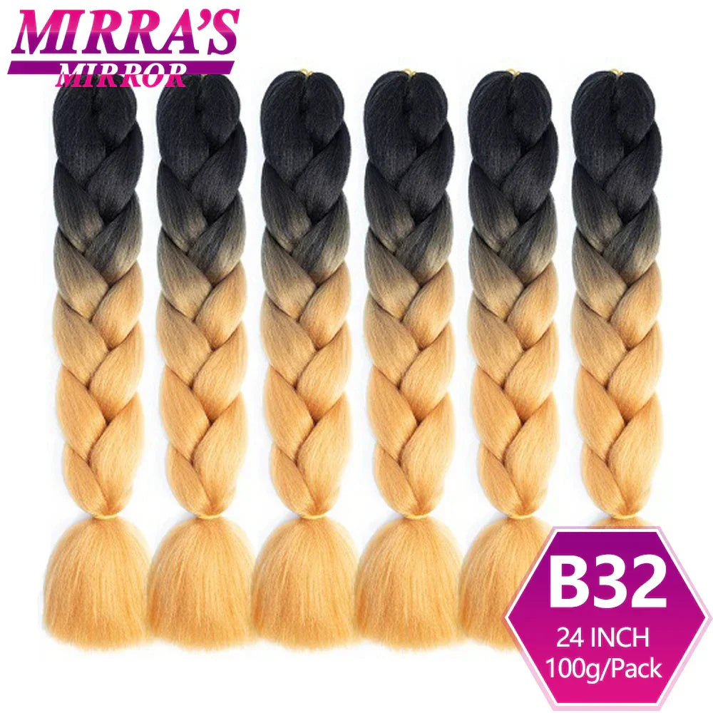 24" Jumbo Braids Synthetic Hair - Ombre Box Braids