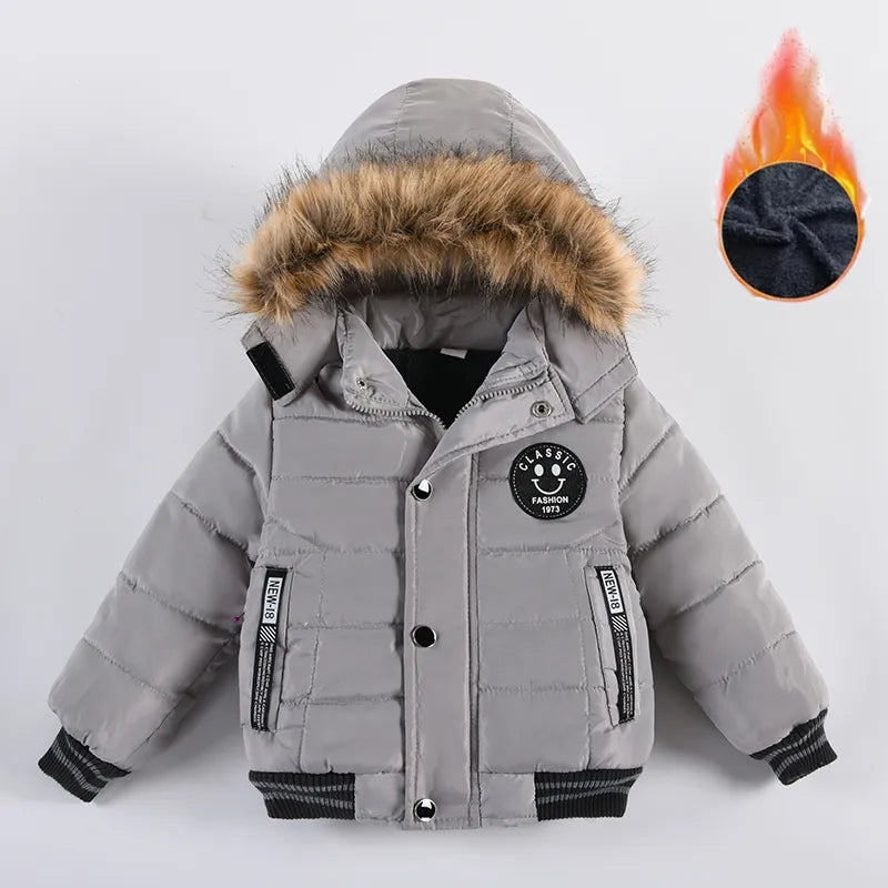 2-6 Years Autumn Winter Boys Jacket Warm Fur