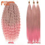 28 Inch Ariel Straight Pony Hair Bundles Crochet