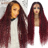 32 Boho Box Braid Wigs Curly Braided Full