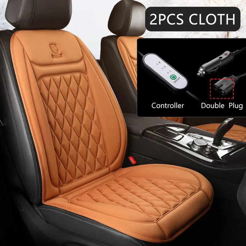 12V Heated Car Seat Cushion Cloth/Flannel Car Seat