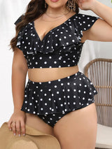 0XL 4XL Polka Dots Bikini Large Size Swimwear