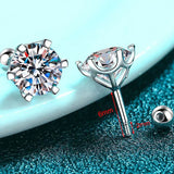 0.2ct- 4ct Moissanite Screw Back Earrings D Color