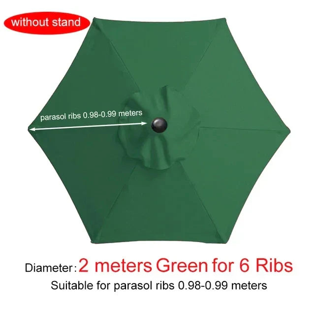 2m 6 Rib Patio Umbrella Canopy Replacement Parasol