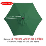 2m 6 Rib Patio Umbrella Canopy Replacement Parasol