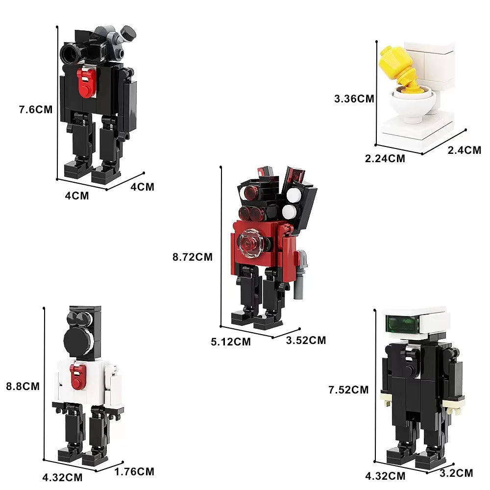 1-5PCS Skibidi Toilet Man vs Monitor Building Block