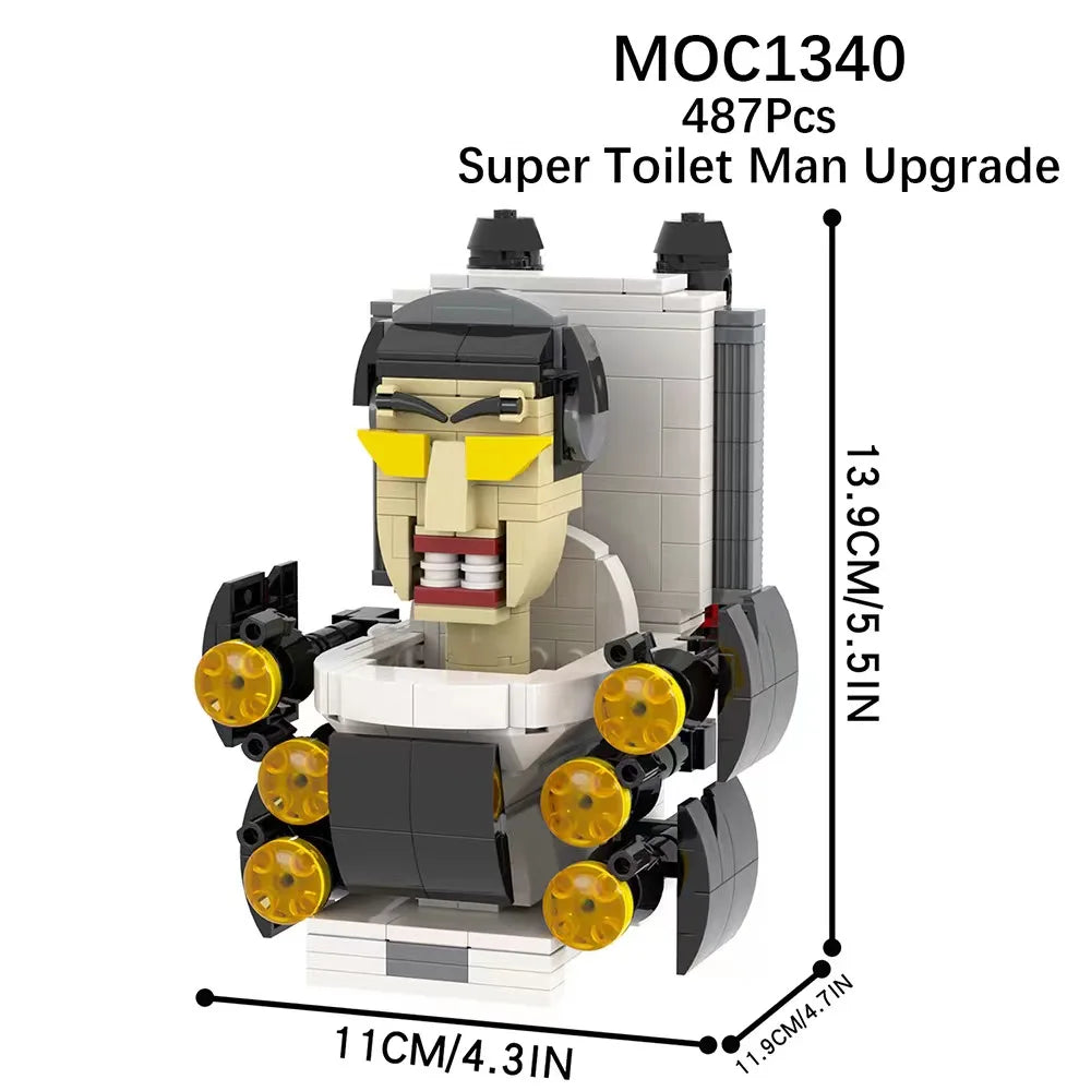 1-5PCS Skibidi Toilet Man vs Monitor Building Block