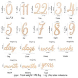 20pcs Baby Milestone Cards - Wooden Photo Accessories