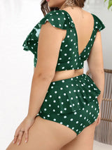 0XL 4XL Polka Dots Bikini Large Size Swimwear