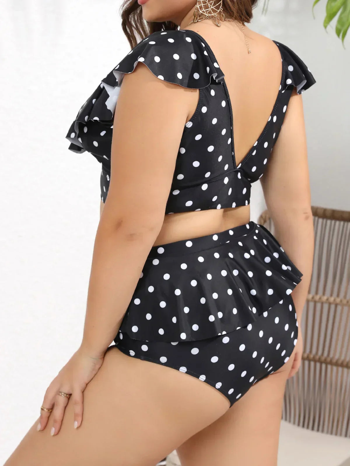 0XL 4XL Polka Dots Bikini Large Size Swimwear