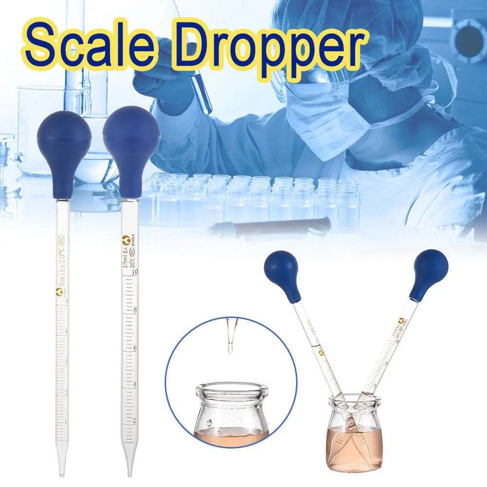 1/5Pcs 5ml 10ml Glass Graduated Pipettes Transfer Dropper