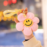 15cm Smiling Sunflower Plush Pendant Colorful Plant Flower