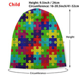 Autism Awareness Beanies Knit Hat Puzzled Game Brain