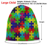 Autism Awareness Beanies Knit Hat Puzzled Game Brain