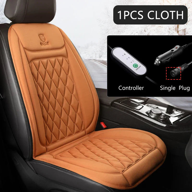 12V Heated Car Seat Cushion Cloth/Flannel Car Seat