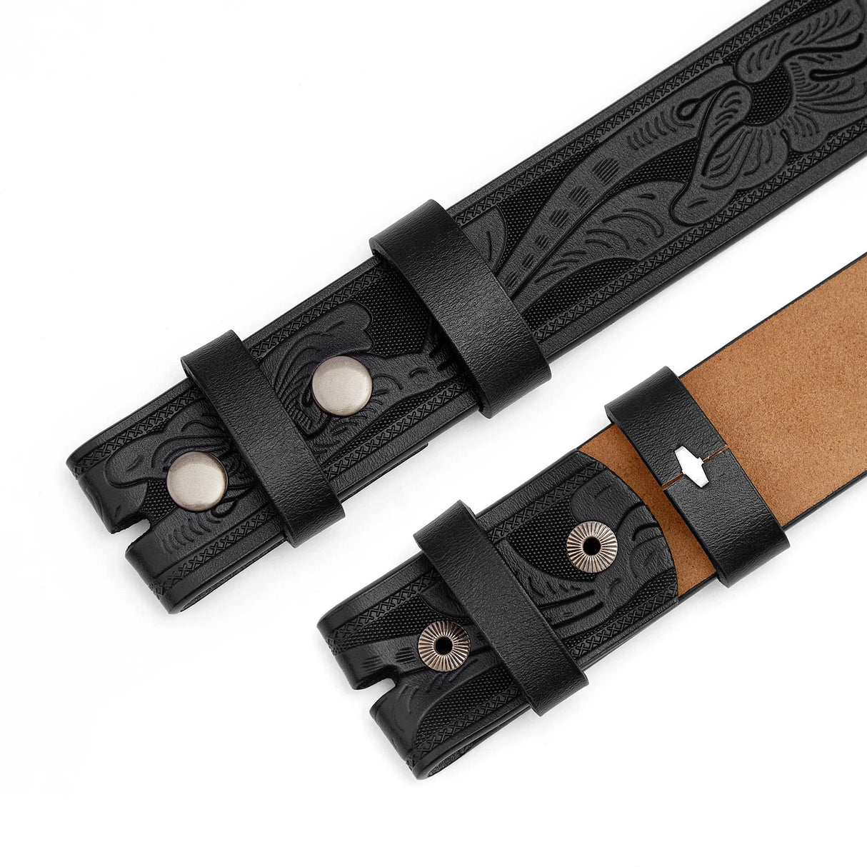 2023 Belts Without Buckle Two Layer Embossed Cowhide