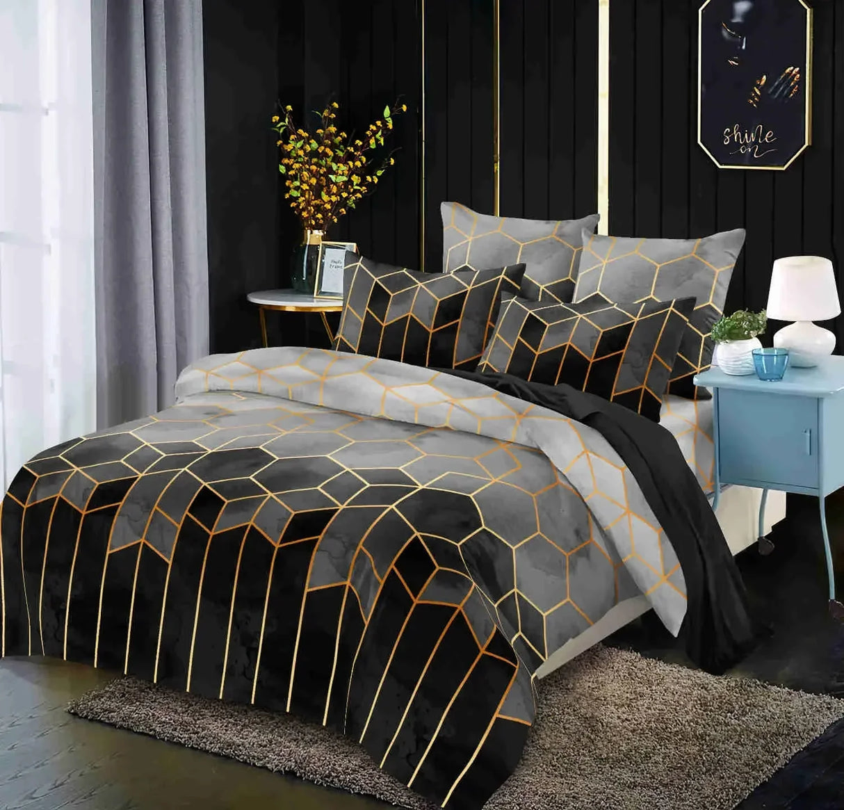 2/3 Pcs Luxury Duvet Cover Set Fashion Geometry