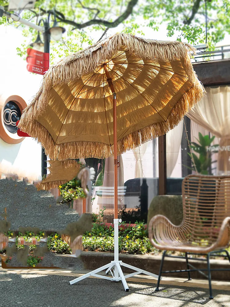 200x220cm Tiki Umbrellas Simulated Thatch Patio Beach Umbrella