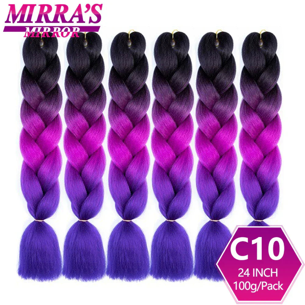 24" Jumbo Braids Synthetic Hair - Ombre Box Braids