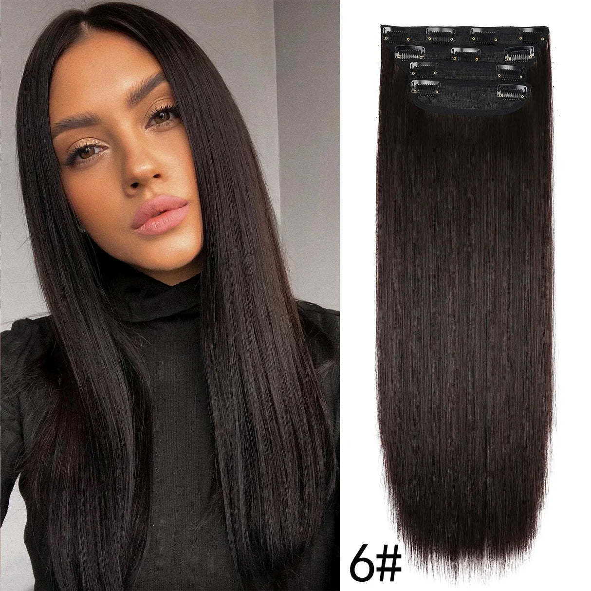 4Pcs/Set 20Inch Synthetic Hair Clip In Long Wavy