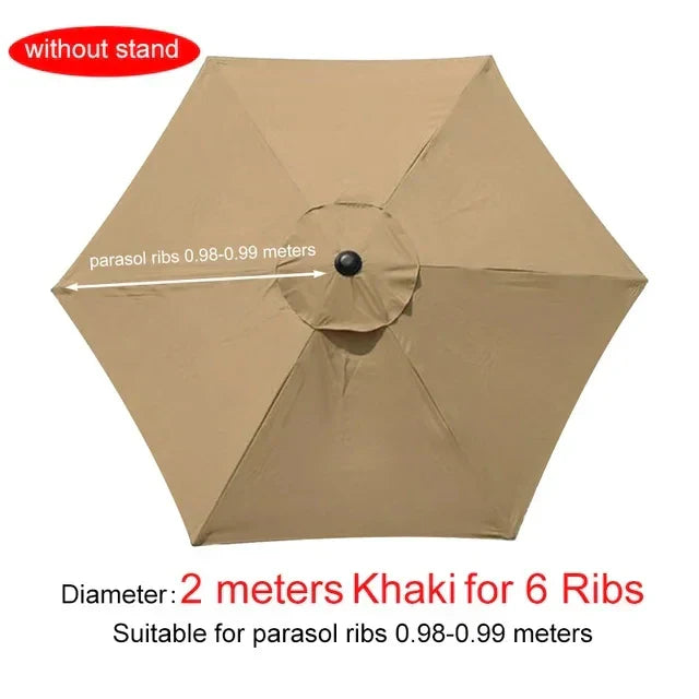 2m 6 Rib Patio Umbrella Canopy Replacement Parasol