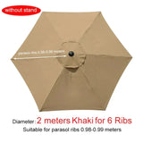 2m 6 Rib Patio Umbrella Canopy Replacement Parasol