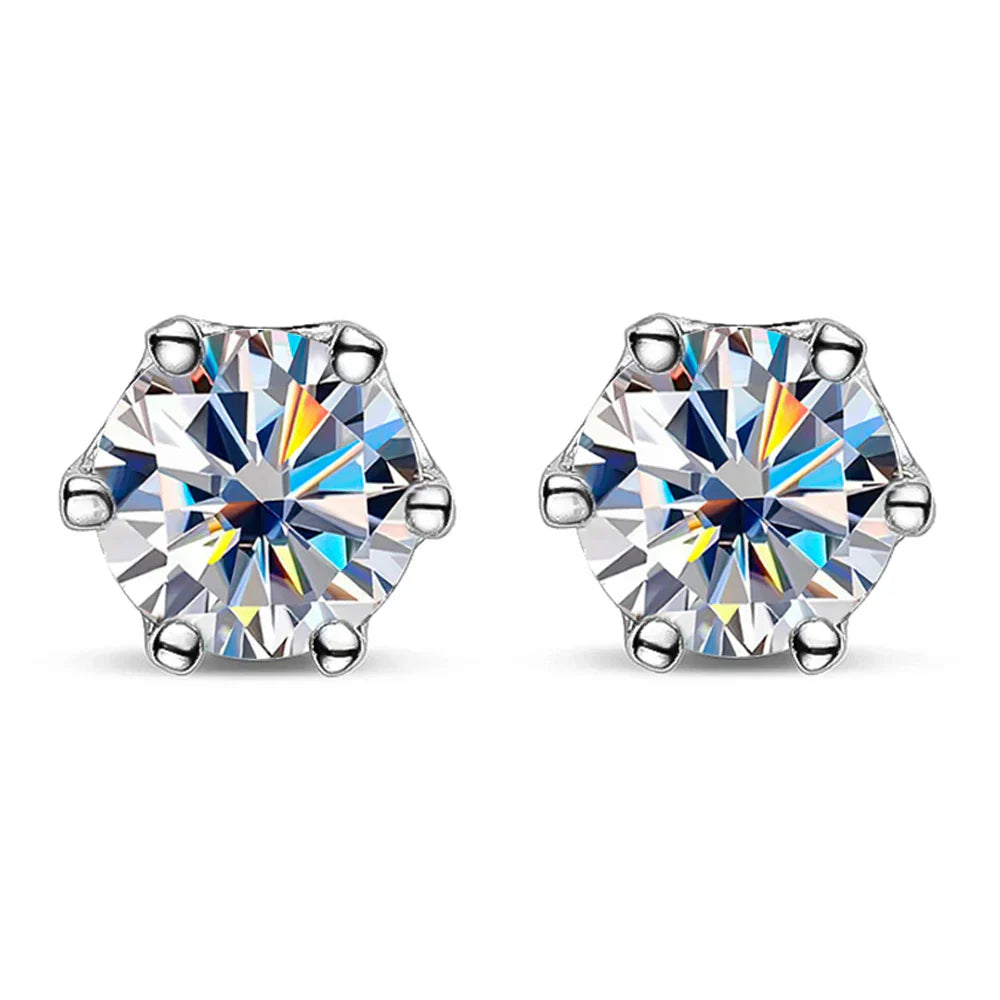 0.2ct- 4ct Moissanite Screw Back Earrings D Color