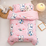 3Pcs Cartoon Cotton Crib Bed Linen Kit Baby