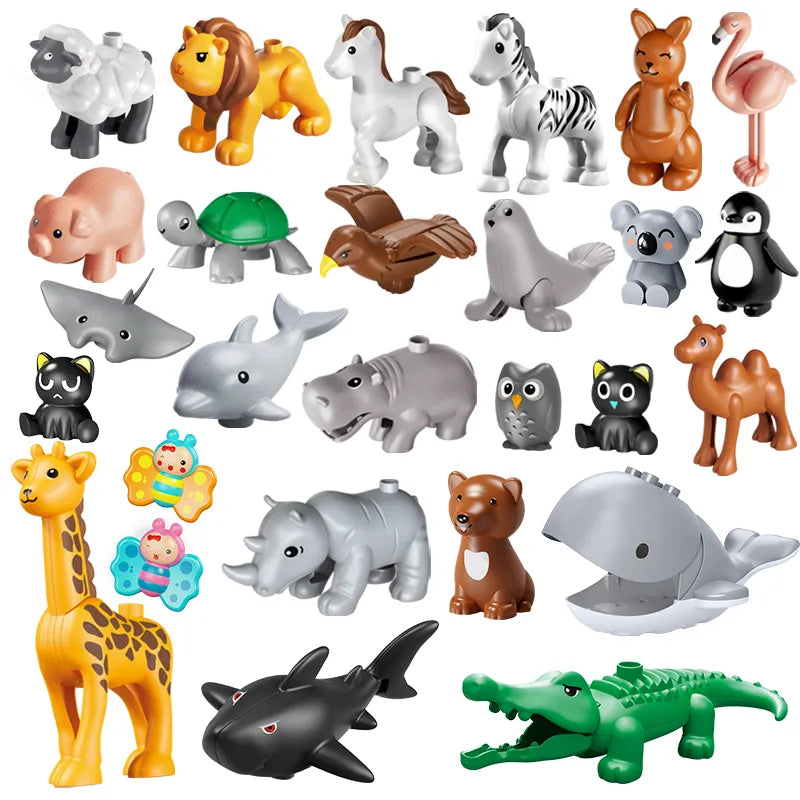 26pcs/set Big Size Figure Animals Block Farm Series