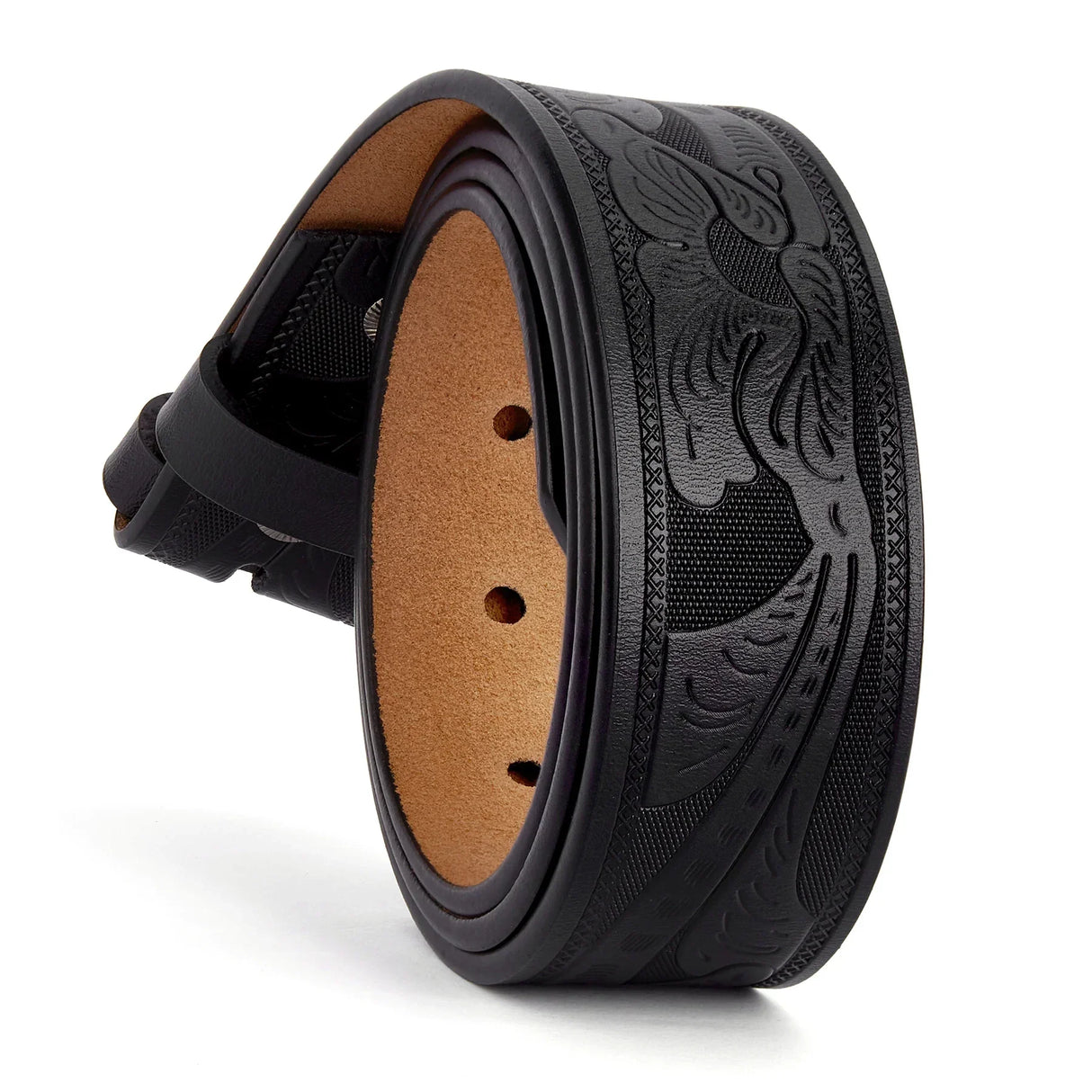 2023 Belts Without Buckle Two Layer Embossed Cowhide