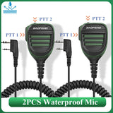 2PCS Baofeng Walkie Talkie Speaker Mic Waterproof PTT