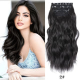 4Pcs/Set 20Inch Synthetic Hair Clip In Long Wavy