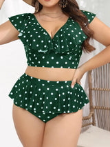 0XL 4XL Polka Dots Bikini Large Size Swimwear