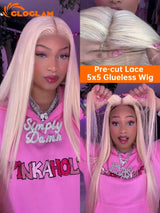 Blonde 5x5 Glueless Wig Human Hair Ready To