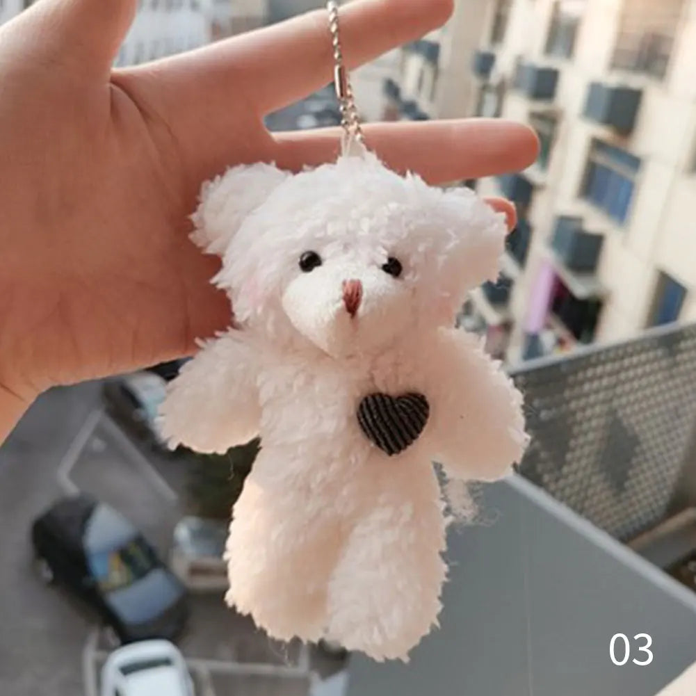 12cm Cute Bear Plush Keyring Pendant Soft Stuffed